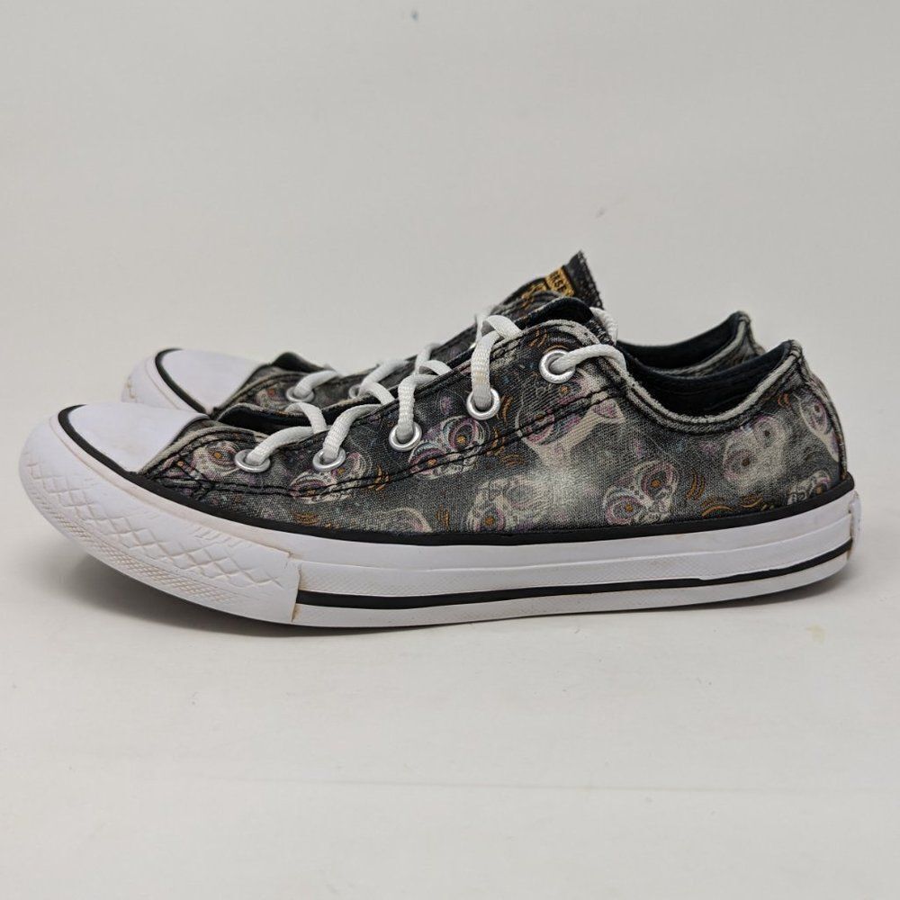 Converse All Star Sugar Skull Cats Shoes Black Kid's Size 3‎